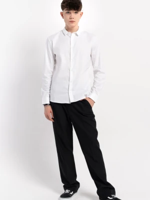 Czarne spodnie garniturowe o klasycznym kroju Reporter