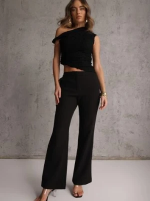 Czarne Spodnie Garniturowe VICES Typu Flare Tesilana