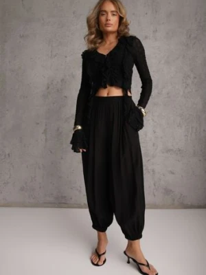 Czarne Spodnie High Waist o Kroju Balloon Mezesha melya by melody