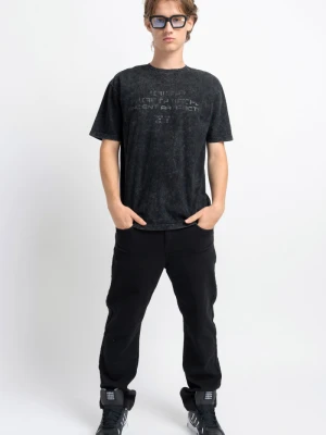 Czarne spodnie jeansowe o klasycznym kroju Reporter