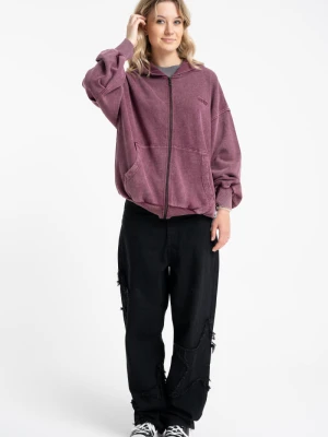 Czarne spodnie jeansowe o kroju BAGGY z naszywanymi gwiazdkami Reporter