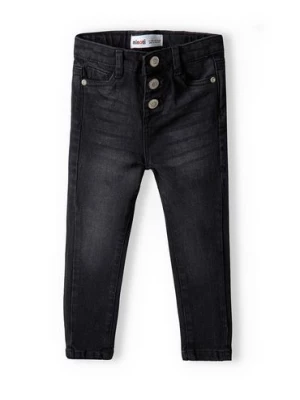 Czarne spodnie jeansowe skinny dla dziewczynki Minoti