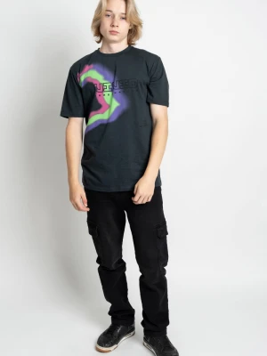 Czarne spodnie jeansowe typu cargo z przestrzennymi kieszeniami Reporter