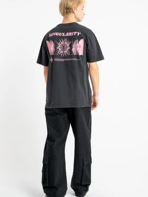 Czarne spodnie jeansowe typu CARGO z przestrzennymi kieszeniami Reporter