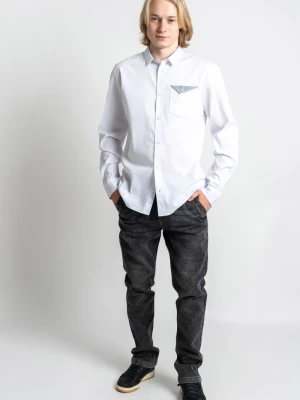 Czarne spodnie jeansowe z efektem sprania Reporter