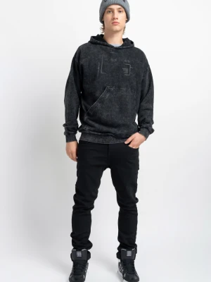 Czarne spodnie jeansowe z wąskimi nogawkami Reporter