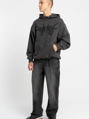 Czarne spodnie jensowe typu CARPENTER z efektem sprania Reporter