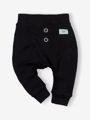 Czarne spodnie niemowlęce z bawełny organicznej dla chłopca NINI