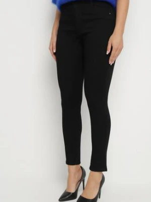 Czarne Spodnie o Kroju Skinny z Regularnym Stanem Mendria daysie