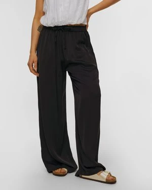 Czarne Spodnie Palazzo Z Wiskozy Damskie Deha