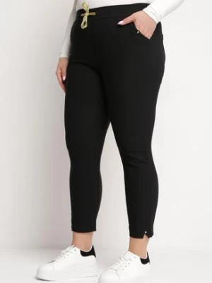 Zdjęcie produktu Czarne Spodnie Skinny z Gumką w Talii z Wyższym Stanem Leratella