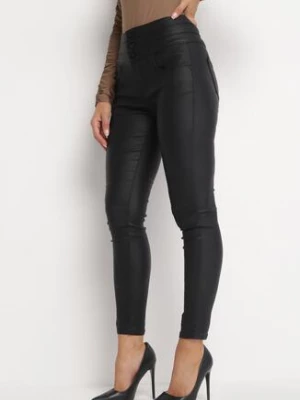 Czarne Spodnie Skinny z Imitacji Skóry Merttis daysie