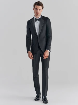 Czarne spodnie smokingowe P22SF-6S-003-C-S Pako Lorente