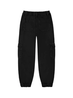 Czarne spodnie typu bojówki dla niemowlaka Minoti