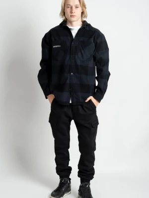 Czarne spodnie typu joggery z modnymi klapami na nogawkach Reporter