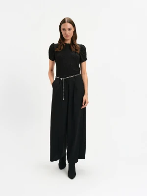 Czarne spodnie wide leg Top Secret
