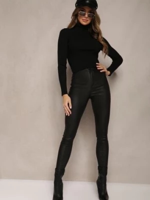 Czarne Spodnie z Ekoskóry o Fasonie Skinny Sonowa daysie