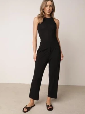 Czarne Spodnie z Eleganckimi Zakładkami i Nogawkami o Długości 3/4 Dorasea glo-story