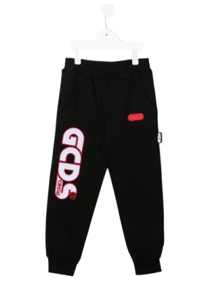 Czarne Spodnie z Logo Gcds