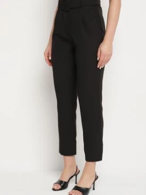 Czarne Spodnie z Paskiem Ioleina new collection