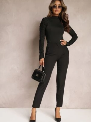 Czarne Spodnie z Prostymi Nogawkami i Imitacją Kieszeni Viarvi lily rose