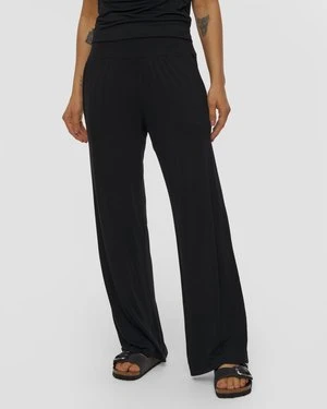 Czarne Spodnie Z Wiskozy Damskie Deha