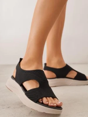 Czarne Sportowe Sandały na Grubej Podeszwie z Elastyczną Cholewką i Piankową Wkładką Nicthil lady glory