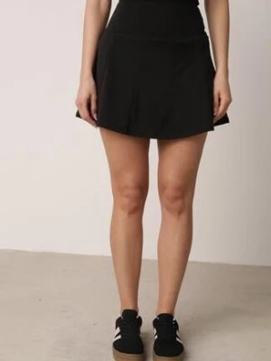 Czarne Sportowe Spódnico-Szorty z Funkcjonalnymi Kieszonkami Natellea romee's