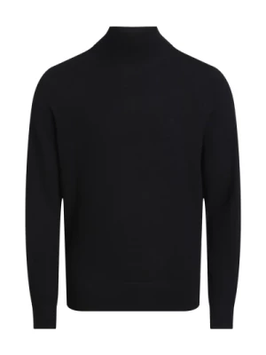 Czarne Swetry z Dekoltem Calvin Klein