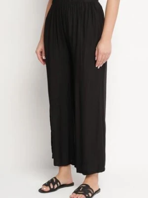 Czarne Szerokie Spodnie Typu Palazzo z Wysokim Stanem Varlevi h&s