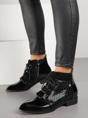 Czarne Sznurowane Botki Vices w Eleganckim Stylu Viellie