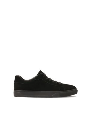 Czarne sznurowane sneakersy z zamszu Kazar