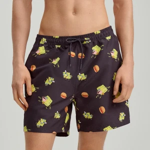 Czarne szorty kąpielowe SpongeBob House