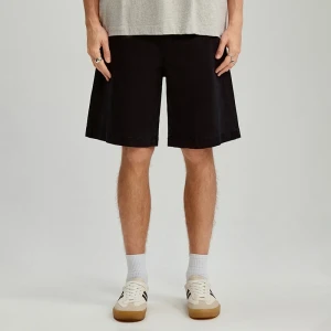 Czarne szorty na gumce z kieszeniami chino House