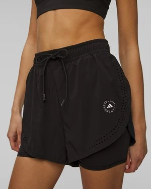 Czarne szorty treningowe 2w1 damskie Adidas by Stella McCartney