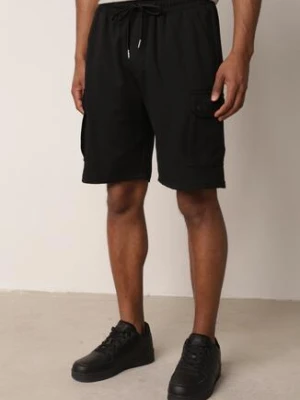 Czarne Szorty z Bawełną w Stylu Safari z Kieszeniami Cargo Sabririla glo-story