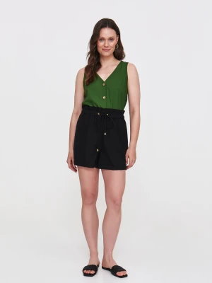 Zdjęcie produktu Czarne szorty z elastyczną gumą w pasie Top Secret