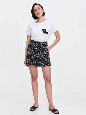 Zdjęcie produktu Czarne szorty z printem w groszki Top Secret
