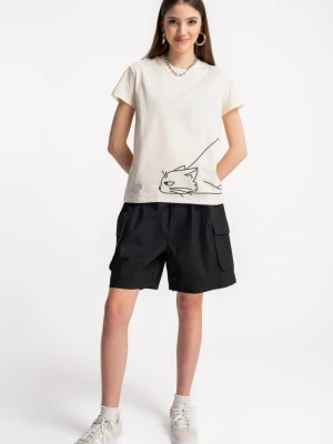 Czarne szorty z przestrzennymi kieszeniami Reporter Young