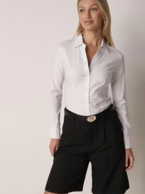 Czarne Szorty z Wysokim Stanem Bermudy z Paskiem Haidis