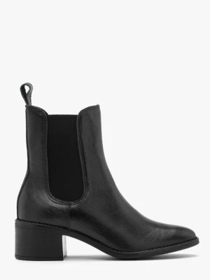 Czarne sztyblety damskie na obcasie Ryłko