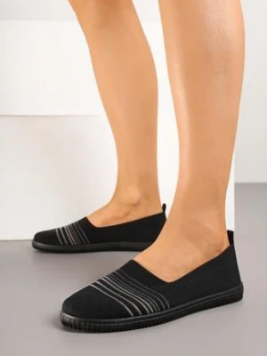 Czarne Tenisówki z Ozdobnymi Paskami Loroti ballada