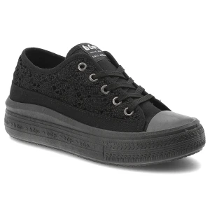 Czarne Trampki Lee Cooper Damskie Buty Na Platformie
