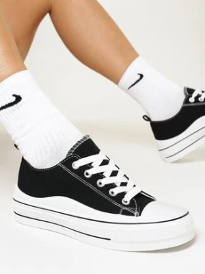 Zdjęcie produktu Czarne Trampki na Grubej Podeszwie Alyvia