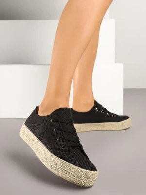 Czarne Trampki Ozdobione Plecionką Filatera bellucci