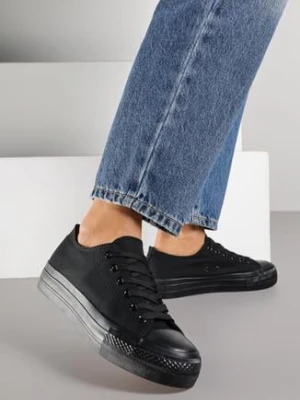 Czarne Trampki Vices na Grubszej Podeszwie pod Kostkę Tilomea