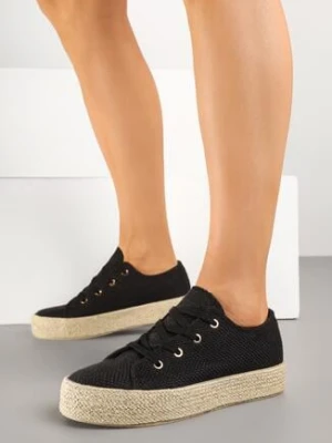 Czarne Trampki z Ozdobną Plecionką Filarra bellucci