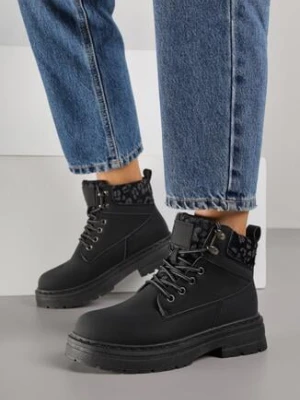 Czarne Trapery Zdobione Wzorzystymi Wstawkami Vetiane fashion belle