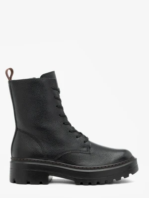 Czarne trapery ze skóry licowej Ryłko