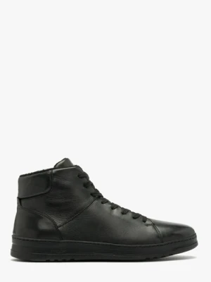 Czarne trzewiki męskie na lekkiej podeszwie Ryłko